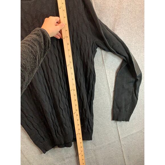 GUESS Sweater Womens Large Long Sleeve Round Neck Black Pullover - Picture 6 of 8